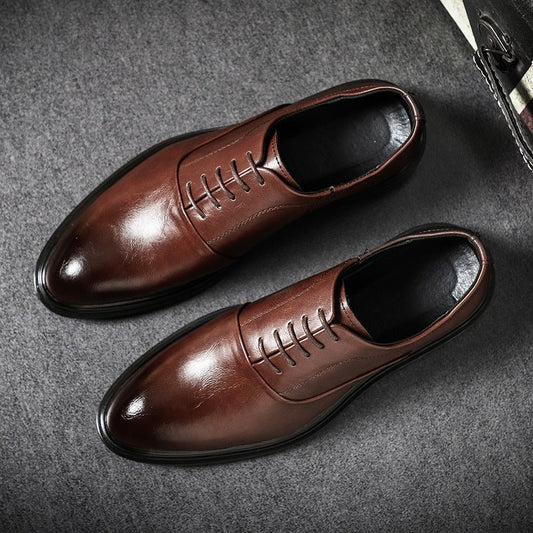 Pointed Casual Men's Shoes Business Work Leather Shoes - PratSN