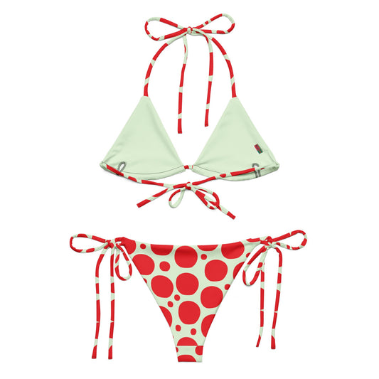 Polka dot print string bikini - PratSN