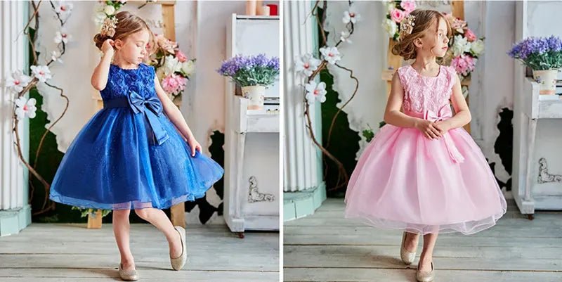 Princess Flower Girl Dress Summer Tutu Wedding Birthday Party Kids Dresses For Girls Children's Costume Teenager Prom Designs - PratSN