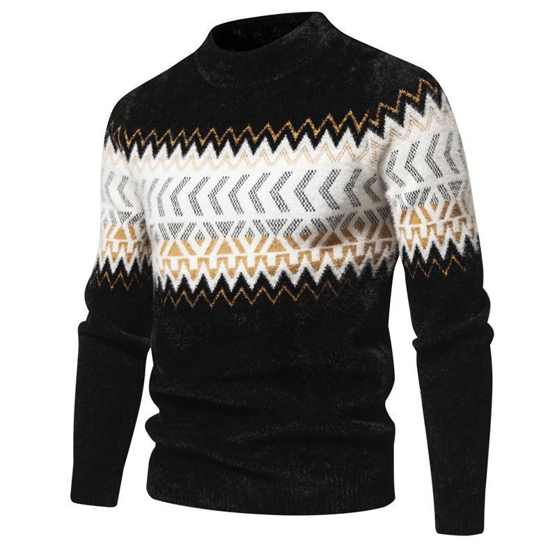 Printed Round Neck Sweater For Men - PratSN