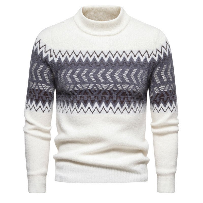 Printed Round Neck Sweater For Men - PratSN