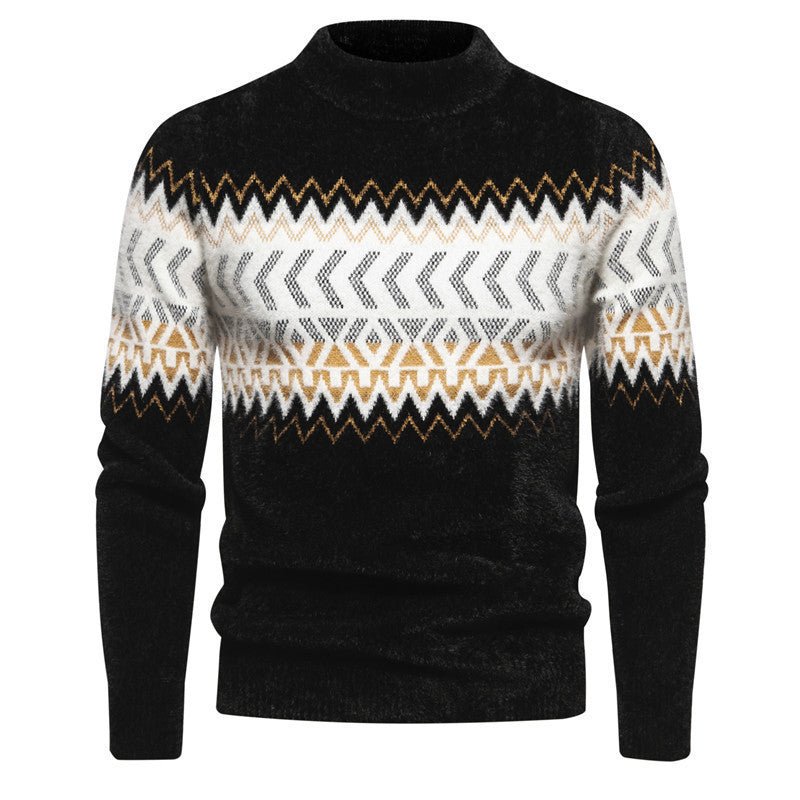 Printed Round Neck Sweater For Men - PratSN