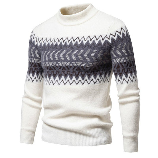 Printed Round Neck Sweater For Men - PratSN