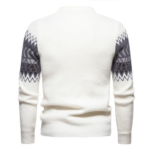 Printed Round Neck Sweater For Men - PratSN