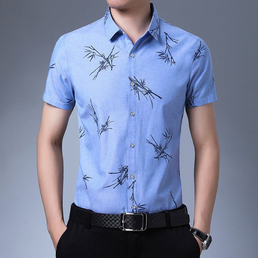 Printed short - sleeve shirt for men - PratSN