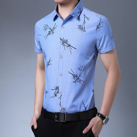 Printed short - sleeve shirt for men - PratSN