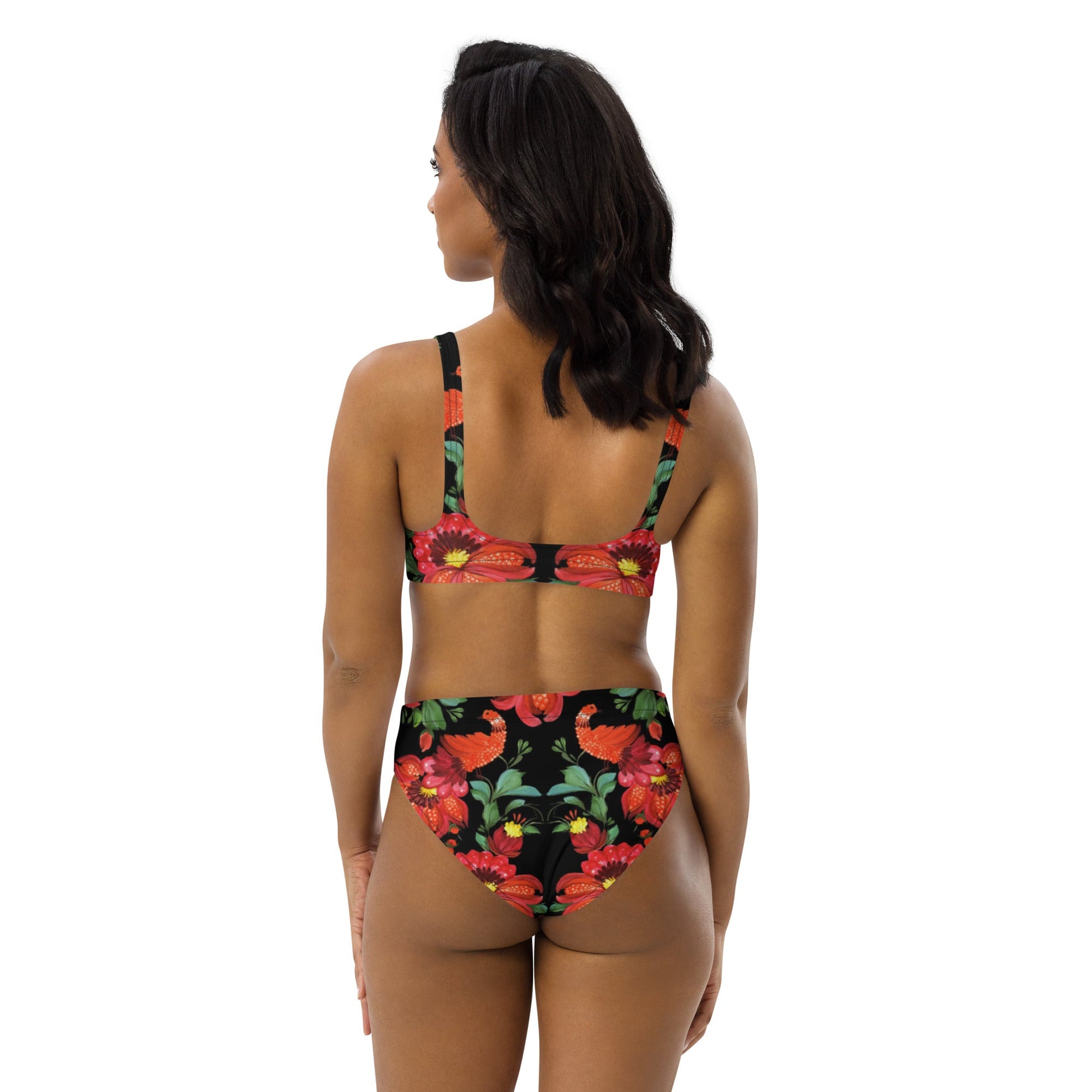 Recycled high - waisted bikini, Floral Pattern - PratSN