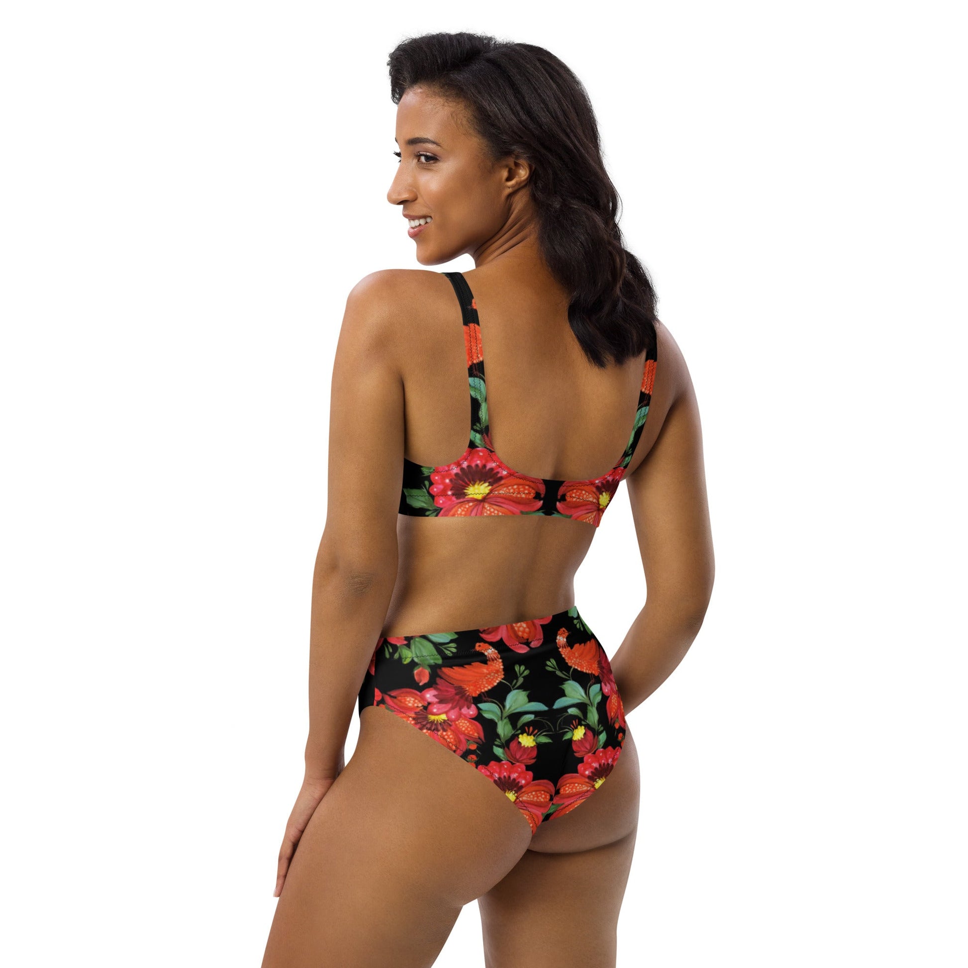 Recycled high - waisted bikini, Floral Pattern - PratSN