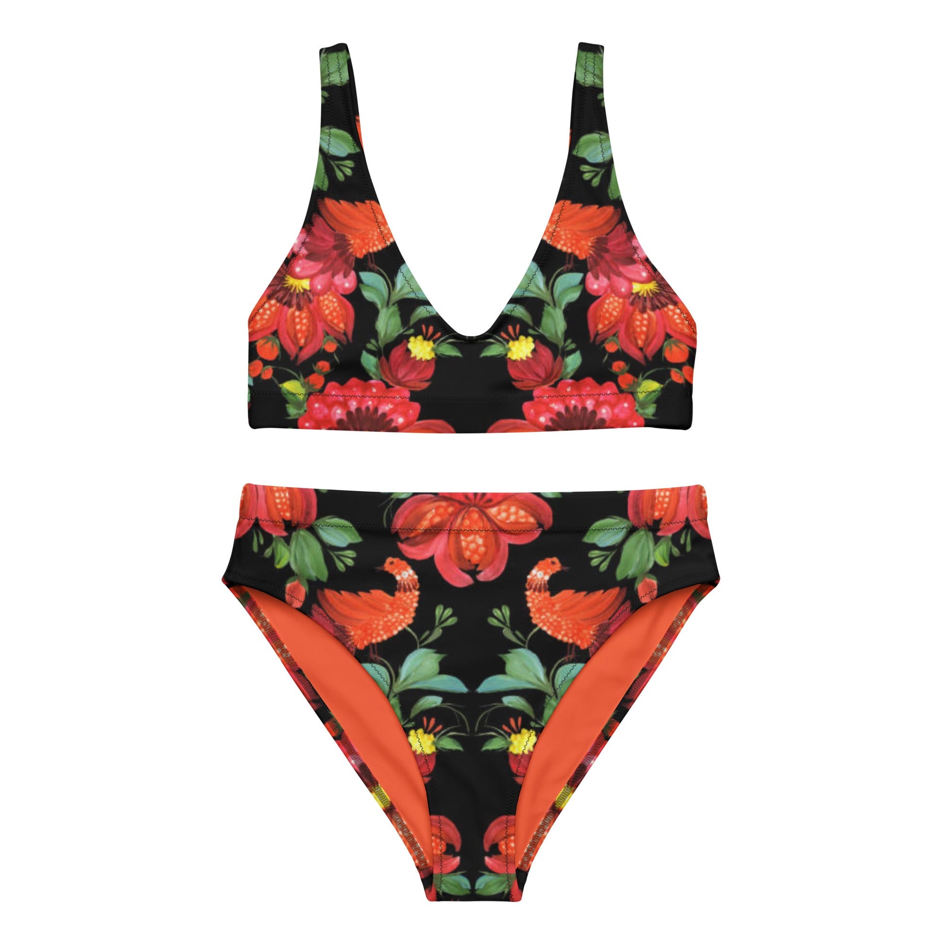 Recycled high - waisted bikini, Floral Pattern - PratSN