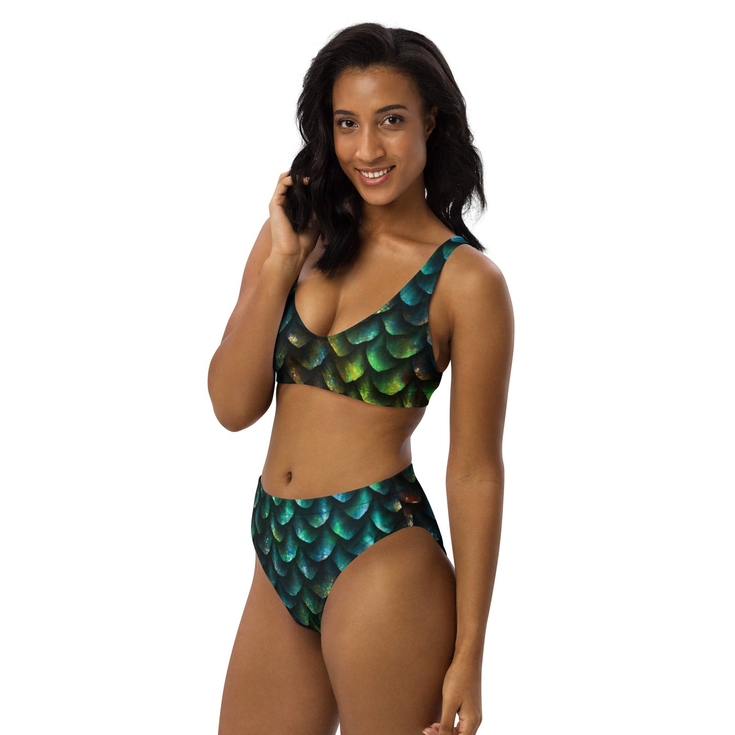 Recycled high - waisted bikini, Scale print, two - piece Bikini - PratSN