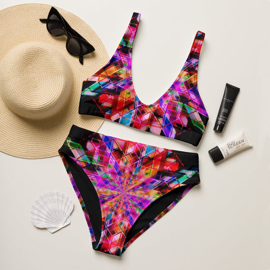 Recycled high - waisted bikini, Swimsuit for Women Vacation Beachwear Cruise Swimsuit, Bikini, Gift Bathing Suit - PratSN