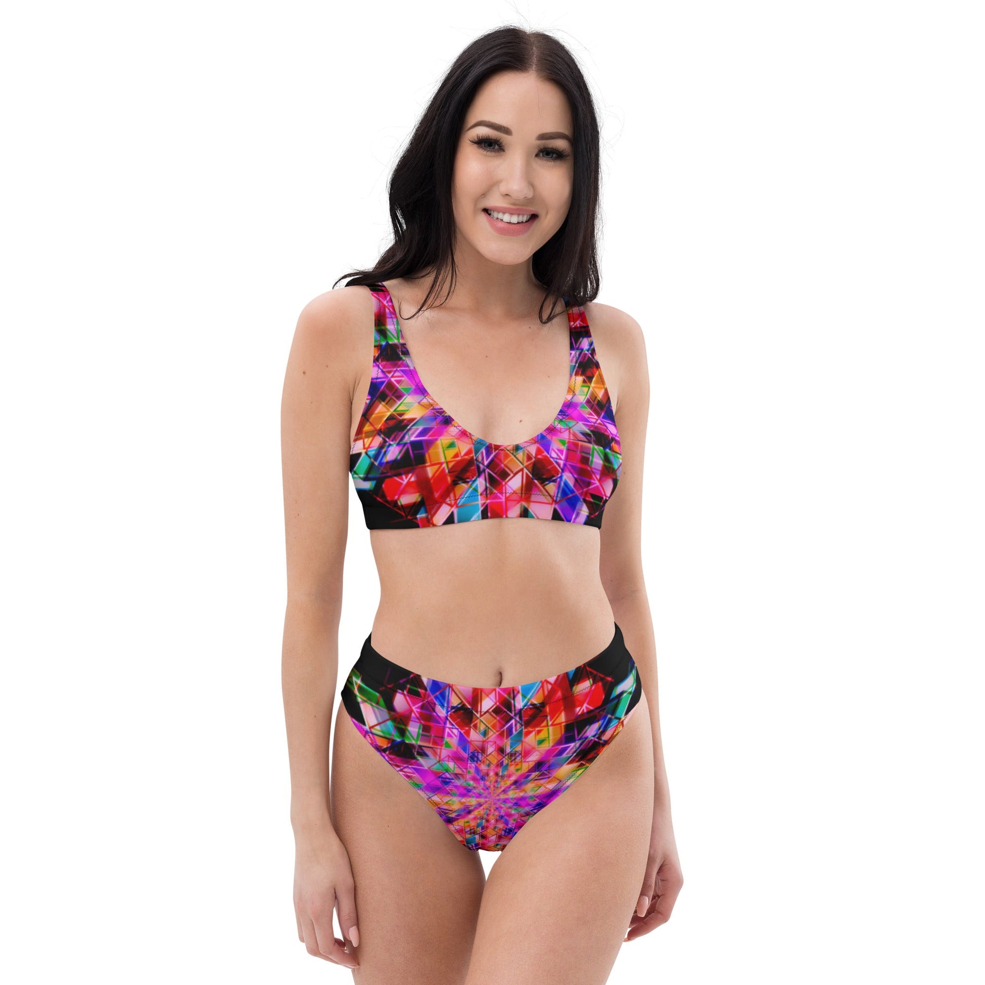 Recycled high - waisted bikini, Swimsuit for Women Vacation Beachwear Cruise Swimsuit, Bikini, Gift Bathing Suit - PratSN