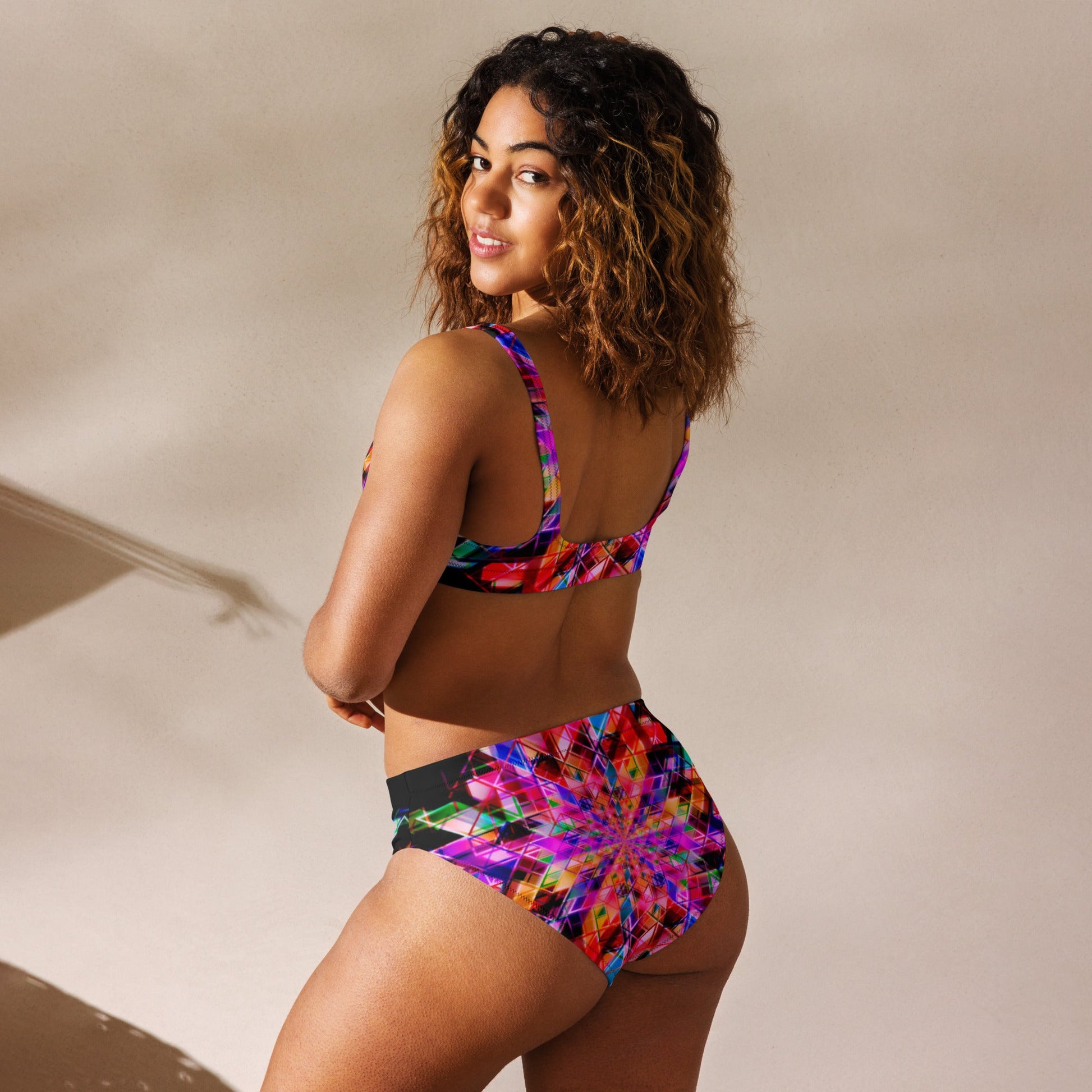 Recycled high - waisted bikini, Swimsuit for Women Vacation Beachwear Cruise Swimsuit, Bikini, Gift Bathing Suit - PratSN