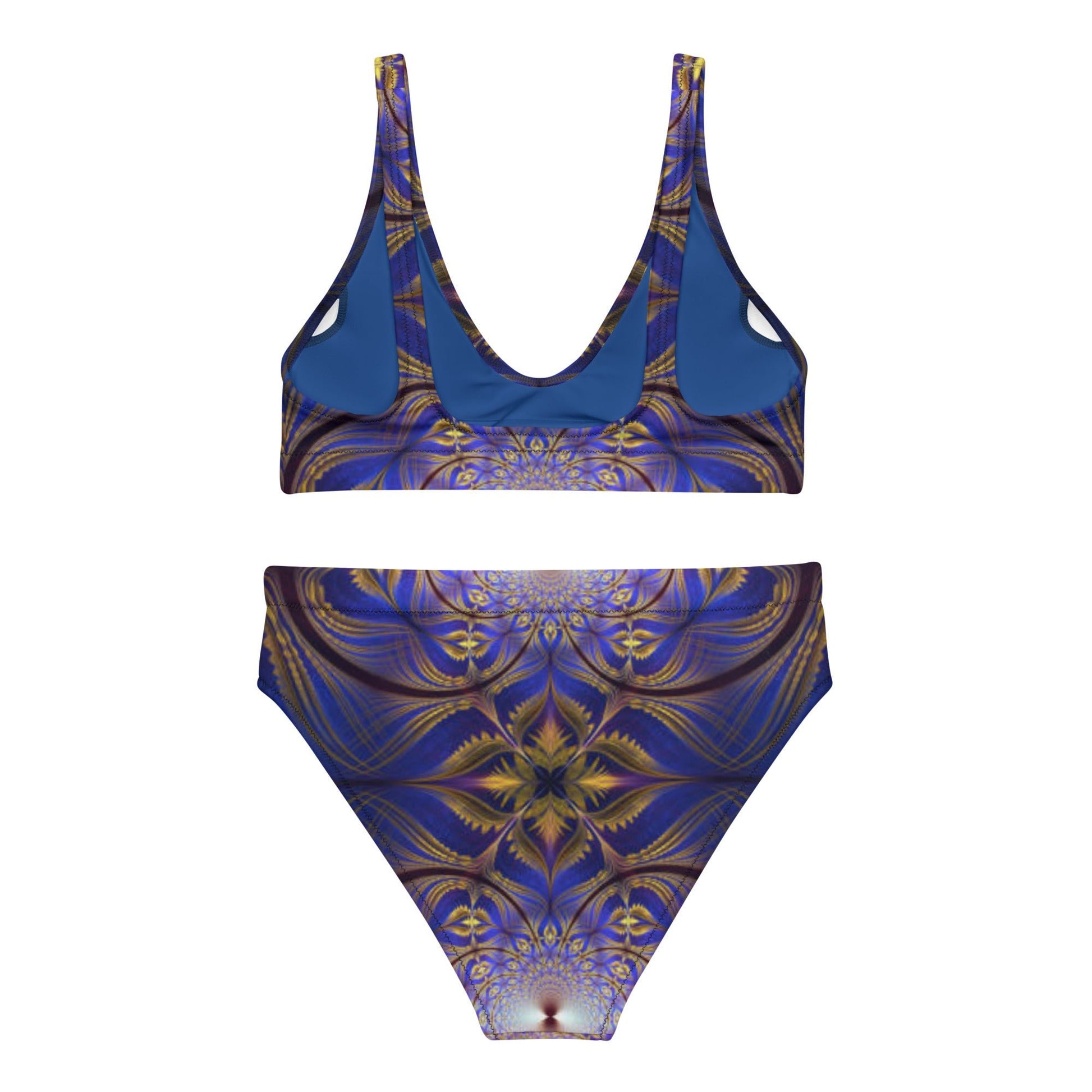 Recycled high - waisted bikini, Two Piece Swimsuit for Women Vacation Beachwear Cruise Swimsuit Bikini, Gift Blue Bathing Suit - PratSN