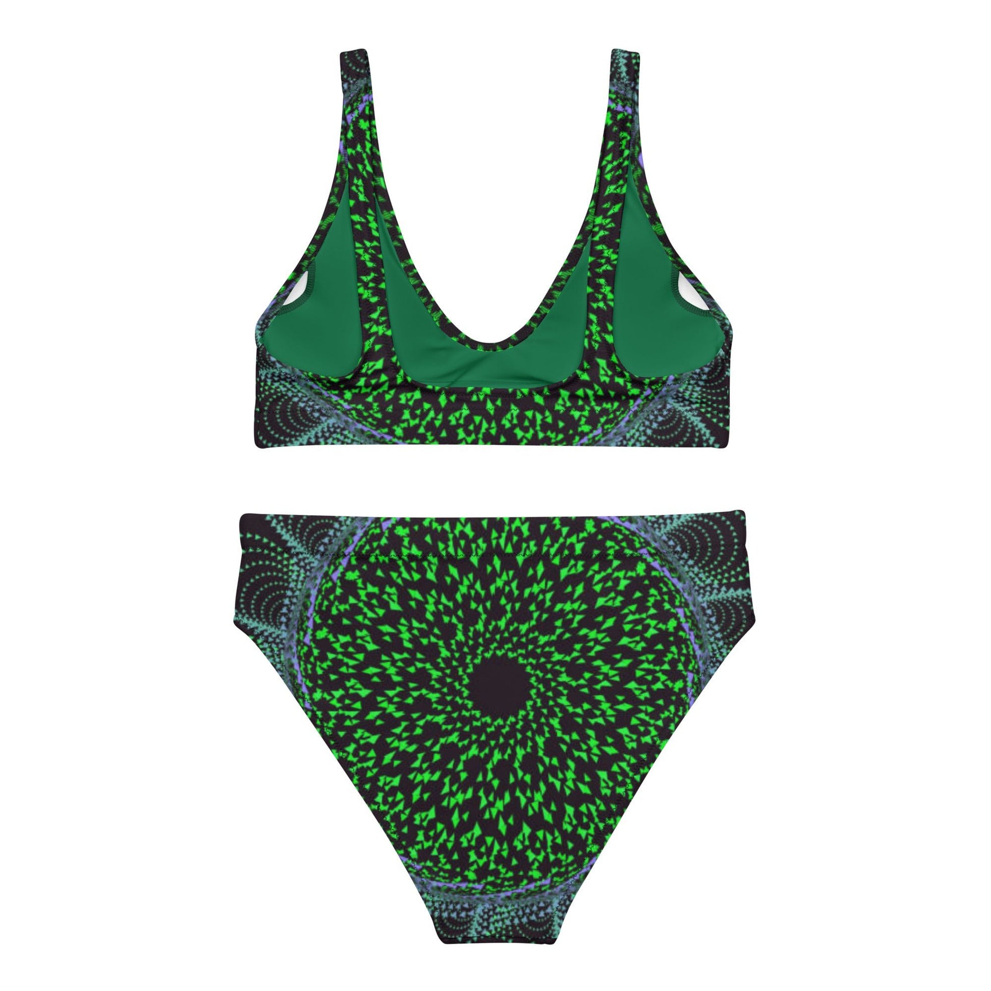 Recycled high - waisted bikini, Two Piece Swimsuit for Women's Vacation Beachwear Cruise Swimsuit Bikini, Gift Green Bathing Suit - PratSN