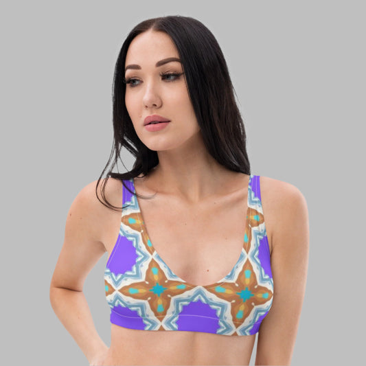 Recycled padded bikini top, Purple Brown Outfit, Cute Summer Bikini - PratSN
