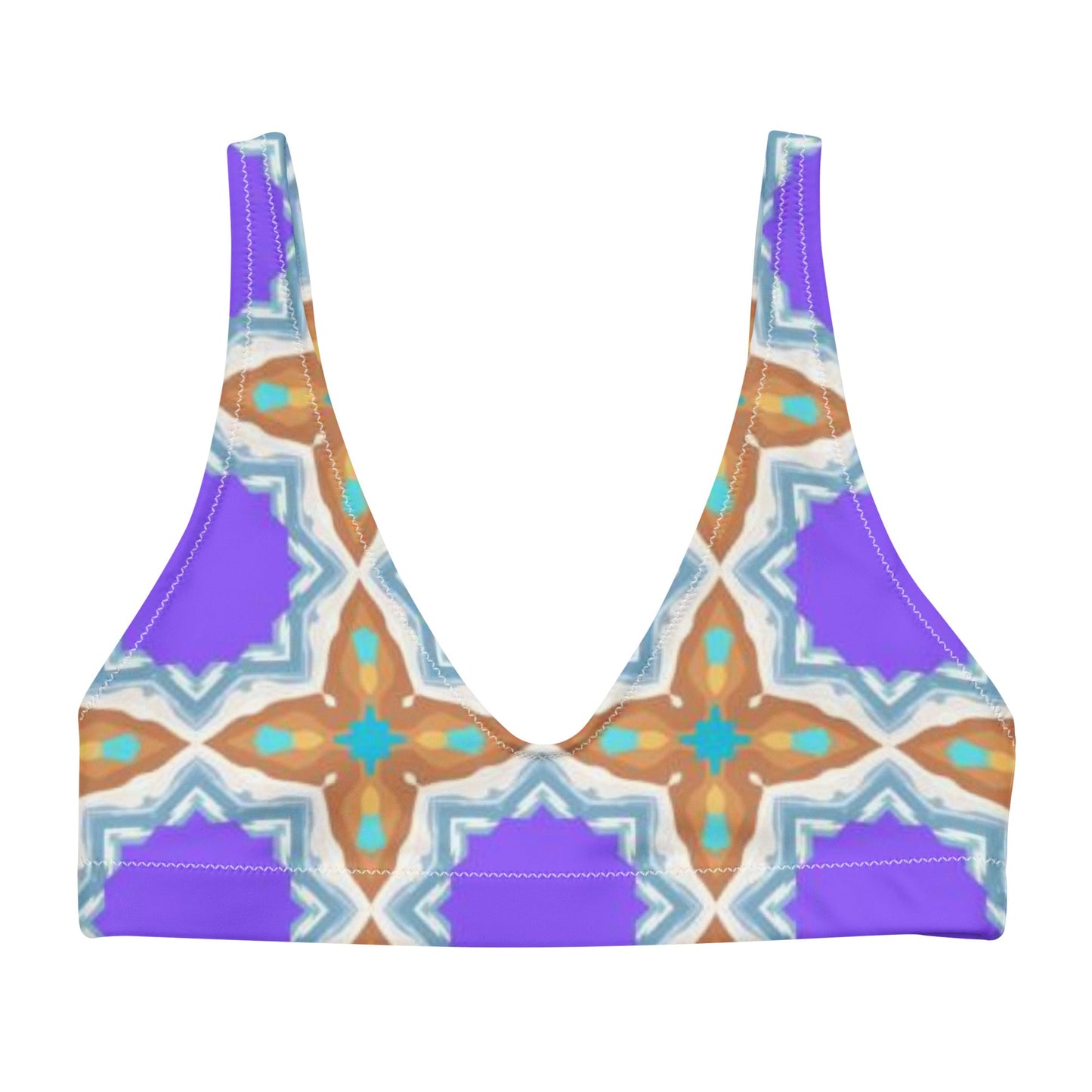Recycled padded bikini top, Purple Brown Outfit, Cute Summer Bikini - PratSN