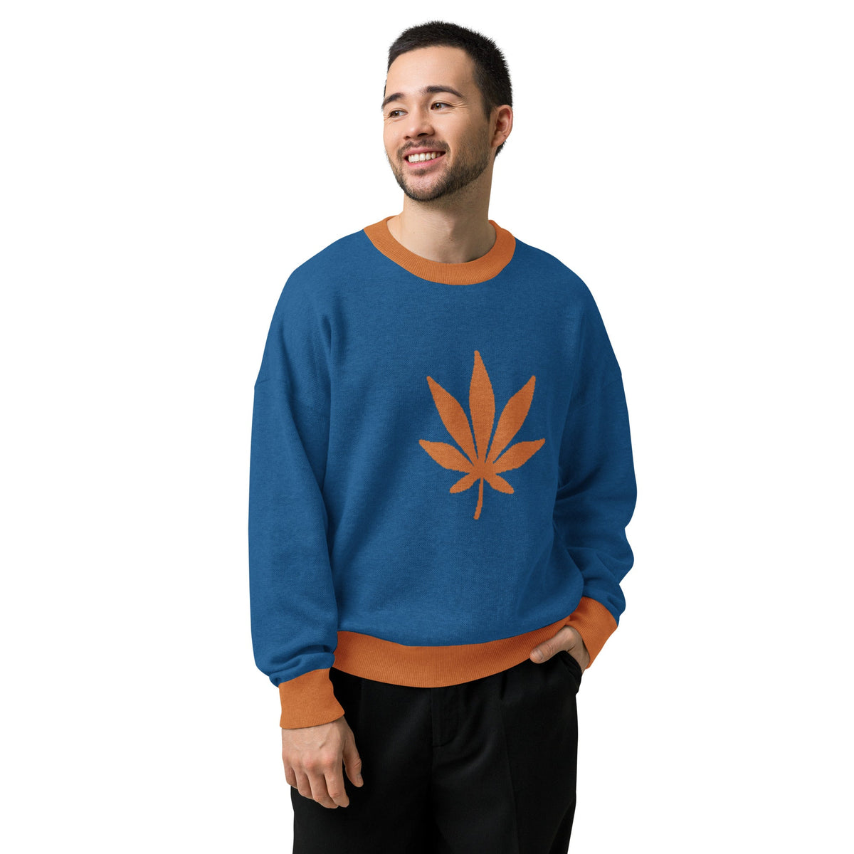 Relaxed fit knitted crew neck sweater - PratSN