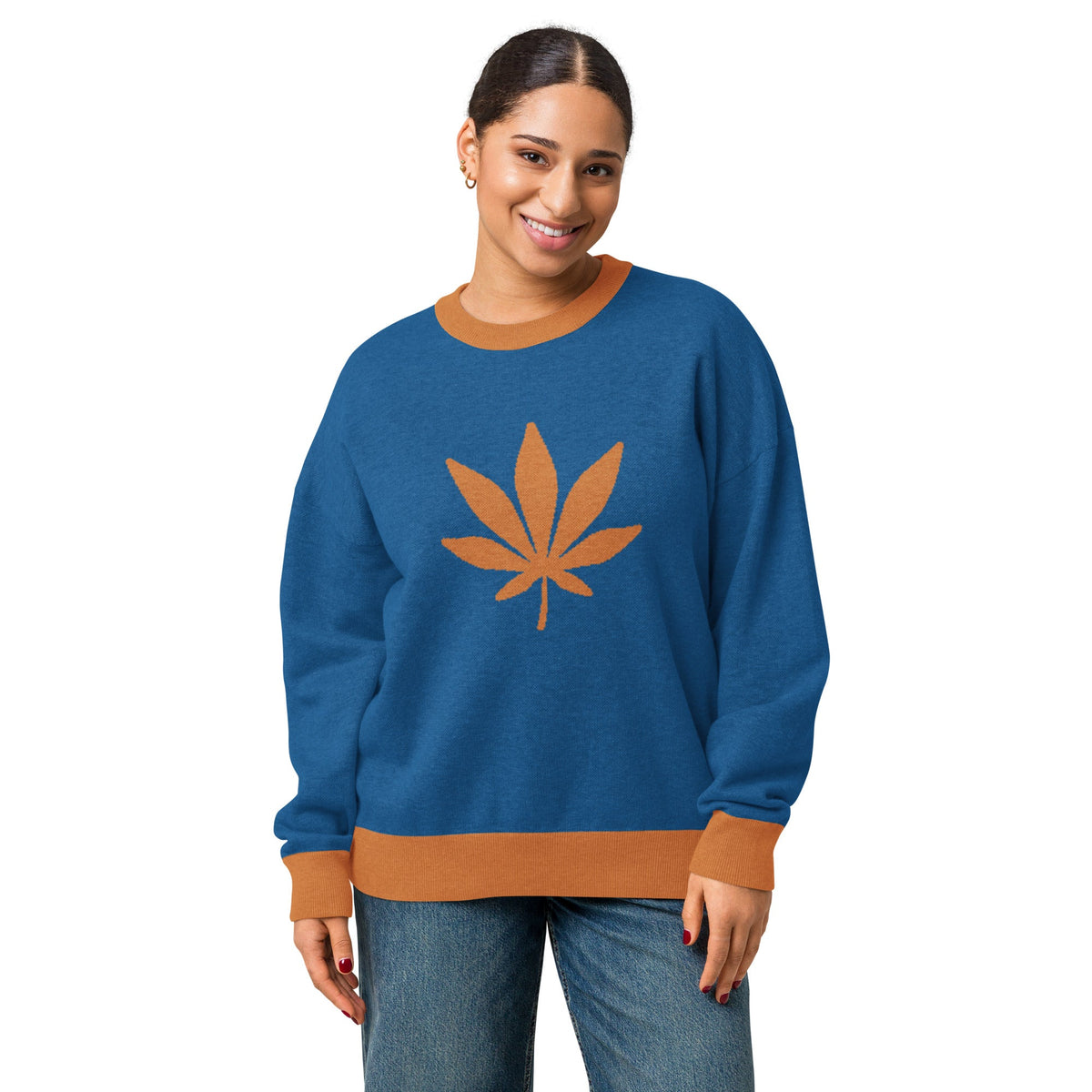 Relaxed fit knitted crew neck sweater - PratSN