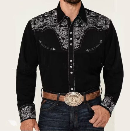 Retro Cardigan Lapel Men's Casual Printed Shirt - PratSN