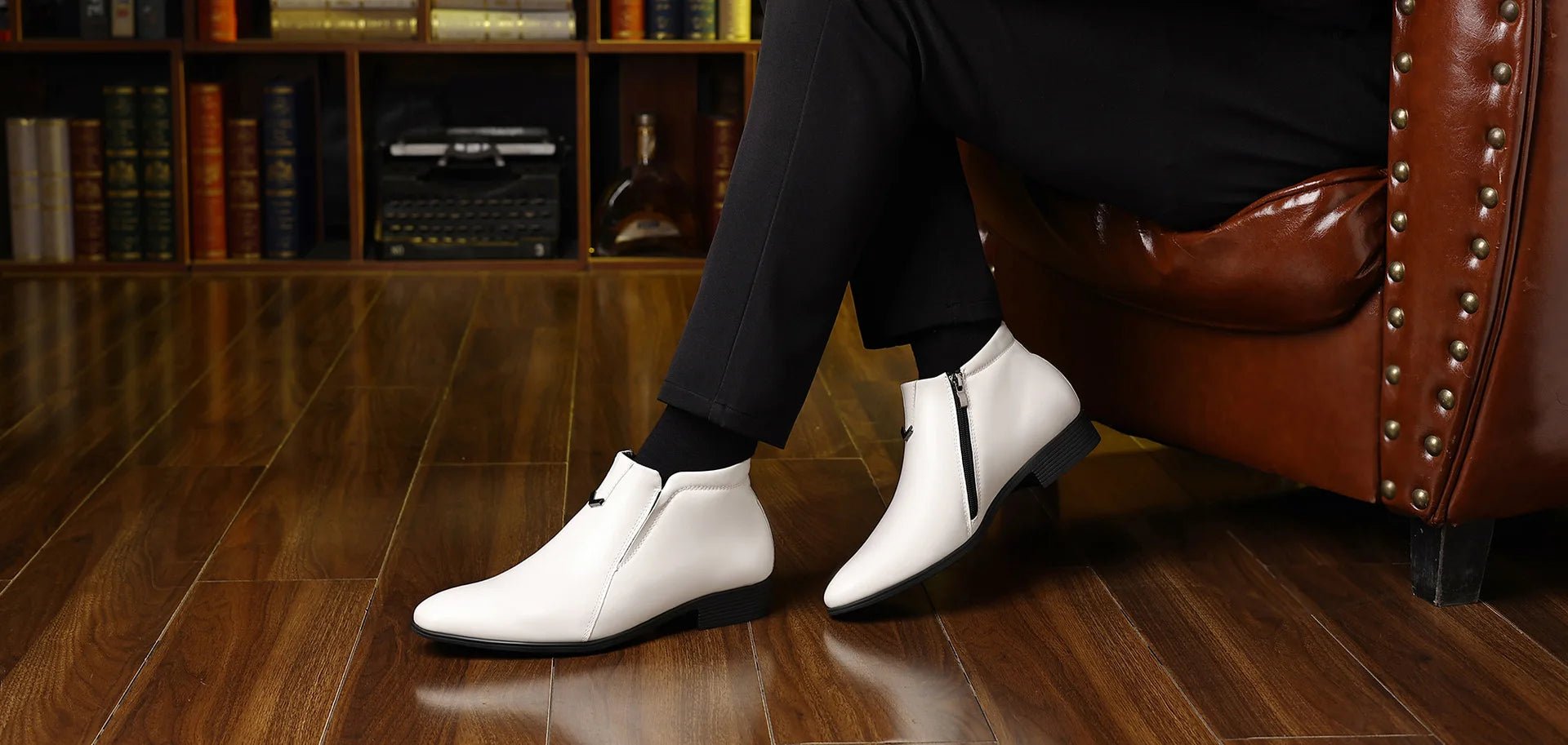 Retro Men Ankle Boots Luxury High - top Men Leather Shoes High Quality Non - Slip Motorcycle Boots Fashion Zipper Men Boots Big Size - PratSN