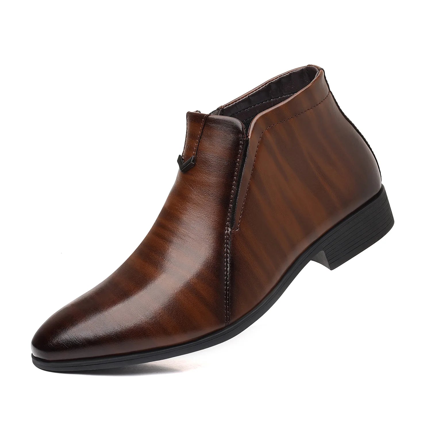 Retro Men Ankle Boots Luxury High - top Men Leather Shoes High Quality Non - Slip Motorcycle Boots Fashion Zipper Men Boots Big Size - PratSN