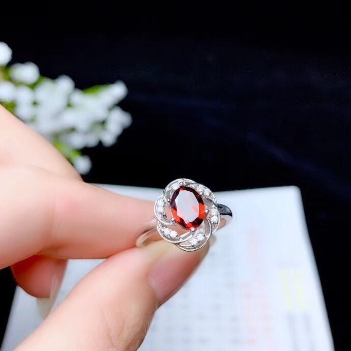 Ring Necklace Ear Stud Luxury Colored Gem Set - PratSN