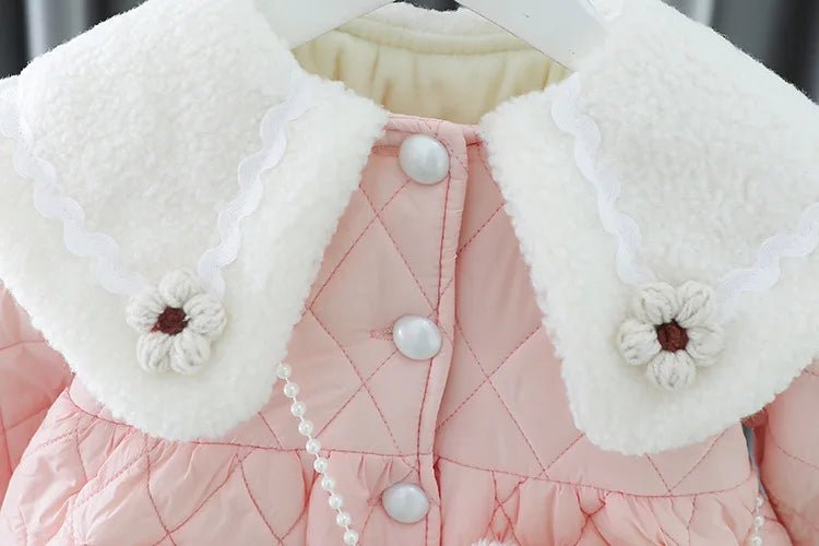 Ropa De Niño Child Clothing 2023 Winter Baby Clothes Korean Cute Girl Outer Cartoon Down Jacket Plush Princess Girl Clothes 아우터 - PratSN