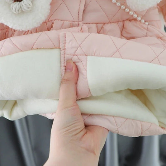 Ropa De Niño Child Clothing 2023 Winter Baby Clothes Korean Cute Girl Outer Cartoon Down Jacket Plush Princess Girl Clothes 아우터 - PratSN