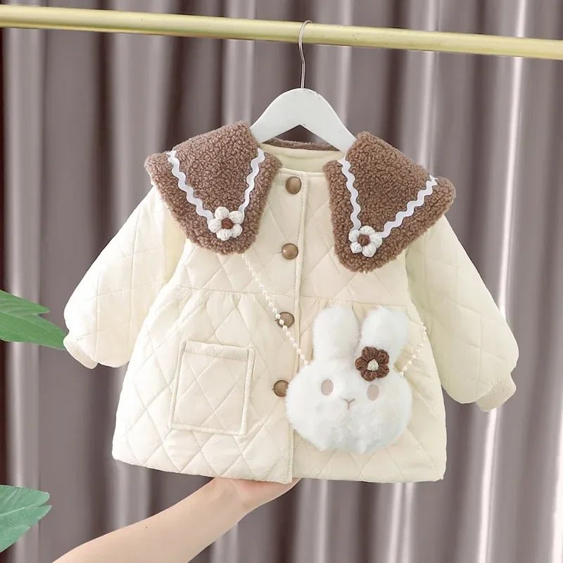 Ropa De Niño Child Clothing 2023 Winter Baby Clothes Korean Cute Girl Outer Cartoon Down Jacket Plush Princess Girl Clothes 아우터 - PratSN