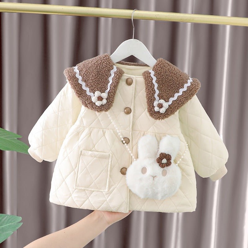 Ropa De Niño Child Clothing 2023 Winter Baby Clothes Korean Cute Girl Outer Cartoon Down Jacket Plush Princess Girl Clothes 아우터 - PratSN