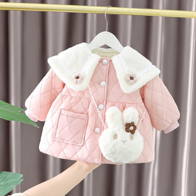 Ropa De Niño Child Clothing 2023 Winter Baby Clothes Korean Cute Girl Outer Cartoon Down Jacket Plush Princess Girl Clothes 아우터 - PratSN