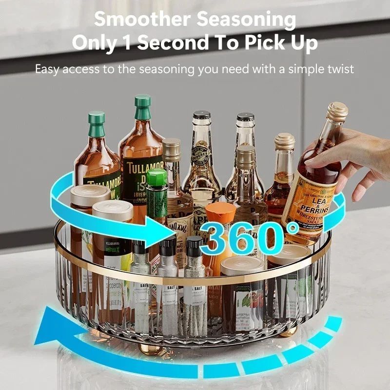 Rotating Cosmetic Organizer Light Luxury Perfume Skincare Organizer Transparent Makeup Storage Tray - PratSN