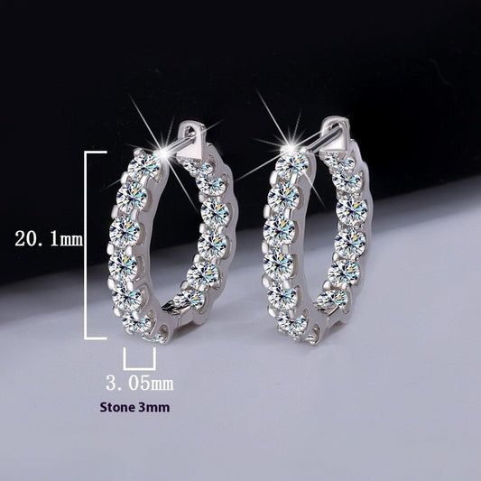 S925 Silver Moissanite Full Diamond Earrings - PratSN