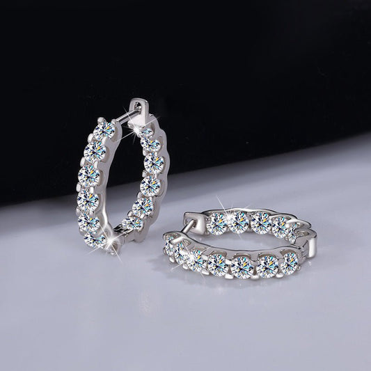 S925 Silver Moissanite Full Diamond Earrings - PratSN