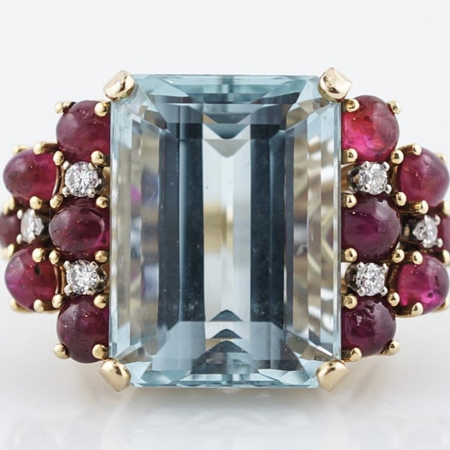Sanjie Sea Blue Moissanite Ring - PratSN