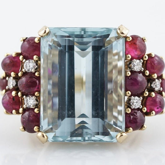 Sanjie Sea Blue Moissanite Ring - PratSN