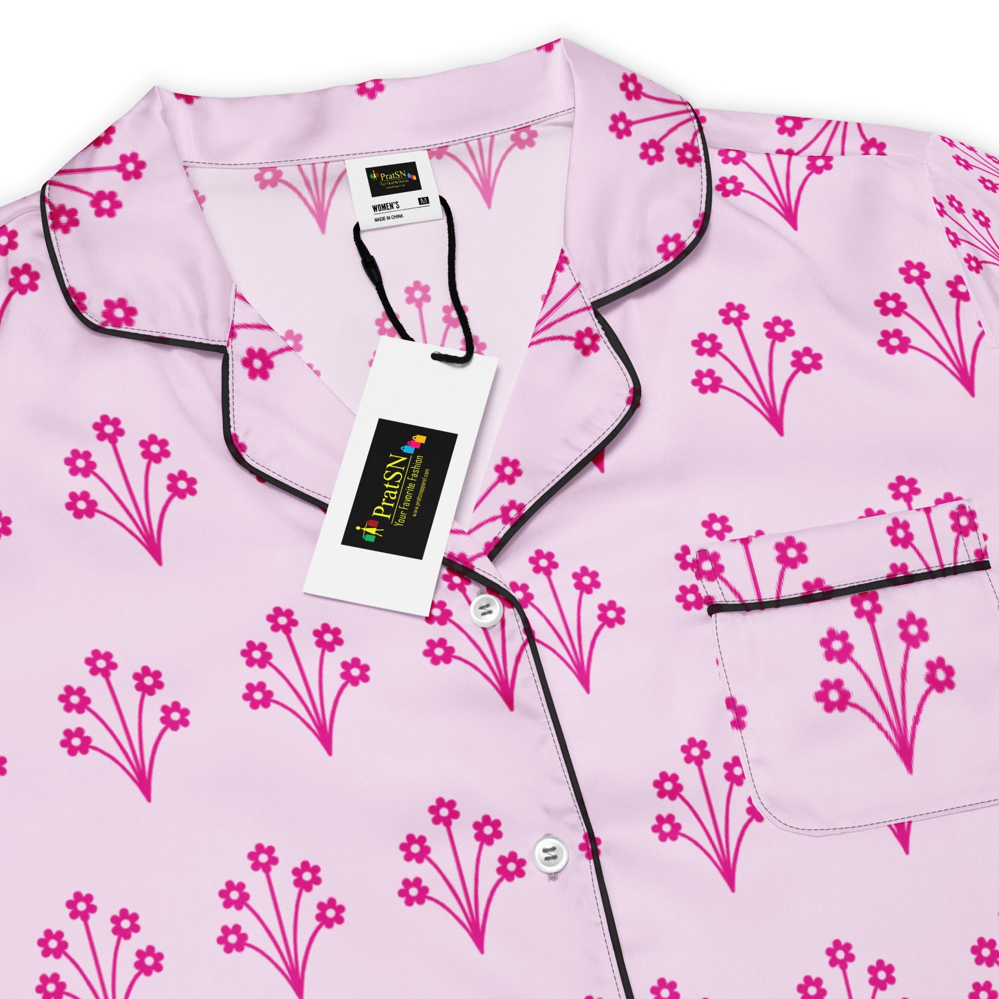Selago pink Women’s long sleeve pajama top - PratSN