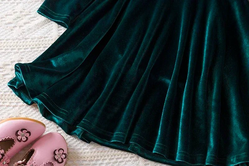Sequin Dress for Girls Red/Geen Christmas Costume Elegant Sweet Autumn Winter Christmas New Year Full Sleeve Kids Party Dresses - PratSN