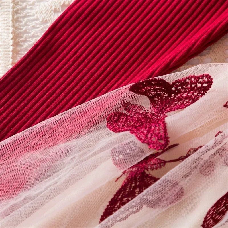 Sequin Dress for Girls Red/Geen Christmas Costume Elegant Sweet Autumn Winter Christmas New Year Full Sleeve Kids Party Dresses - PratSN