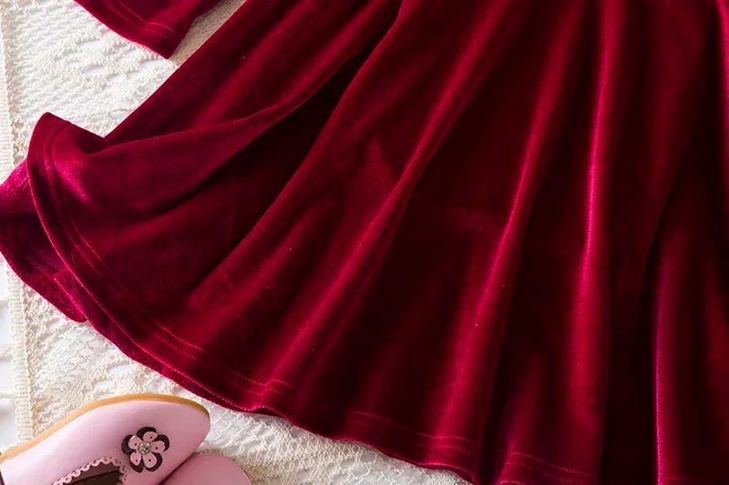 Sequin Dress for Girls Red/Geen Christmas Costume Elegant Sweet Autumn Winter Christmas New Year Full Sleeve Kids Party Dresses - PratSN