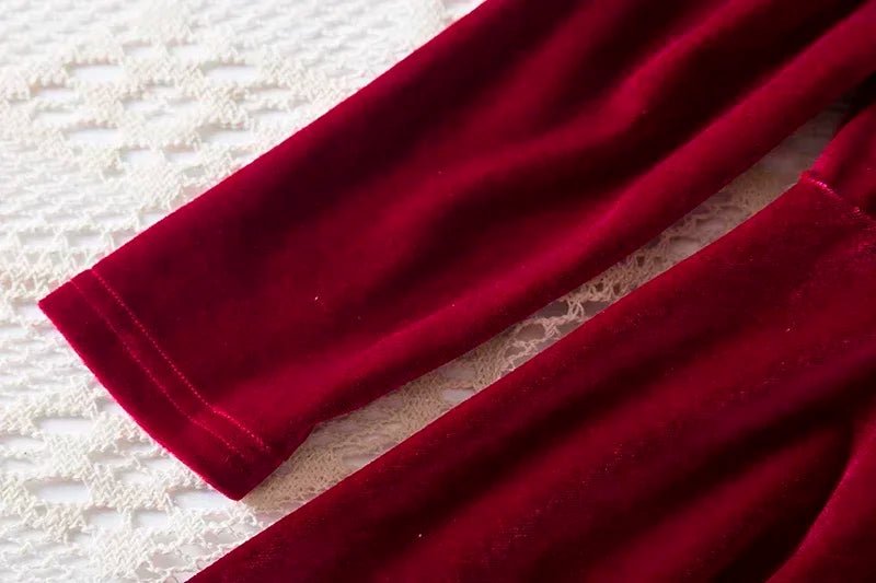 Sequin Dress for Girls Red/Geen Christmas Costume Elegant Sweet Autumn Winter Christmas New Year Full Sleeve Kids Party Dresses - PratSN