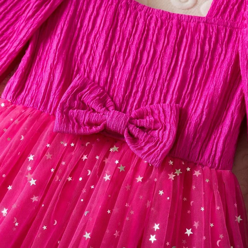 Sequin Dress for Girls Red/Geen Christmas Costume Elegant Sweet Autumn Winter Christmas New Year Full Sleeve Kids Party Dresses - PratSN