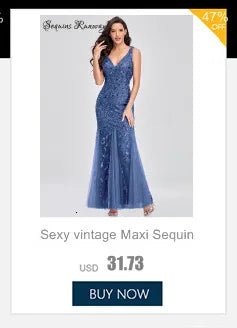 Sexy vintage sequin summer dress women 2026 elegant evening dresses luxury backless bodycon club birthday party dress vestidos - PratSN
