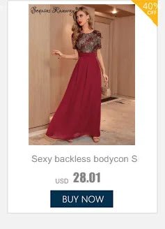 Sexy vintage sequin summer dress women 2026 elegant evening dresses luxury backless bodycon club birthday party dress vestidos - PratSN