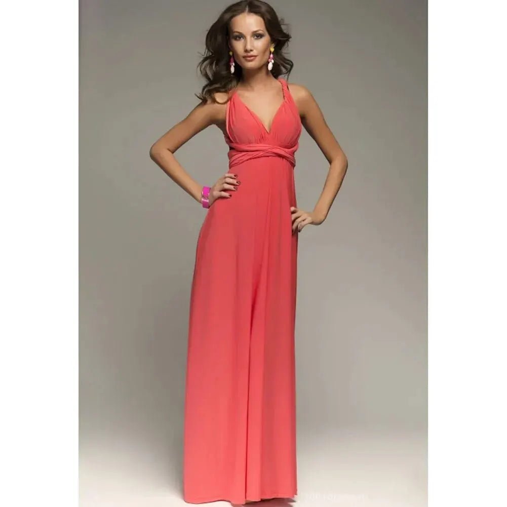 Sexy Women Multiway Wrap Convertible Boho Maxi Club Red Dress Bandage Long Dress Party Bridesmaids Infinity Robe Longue Femme - PratSN