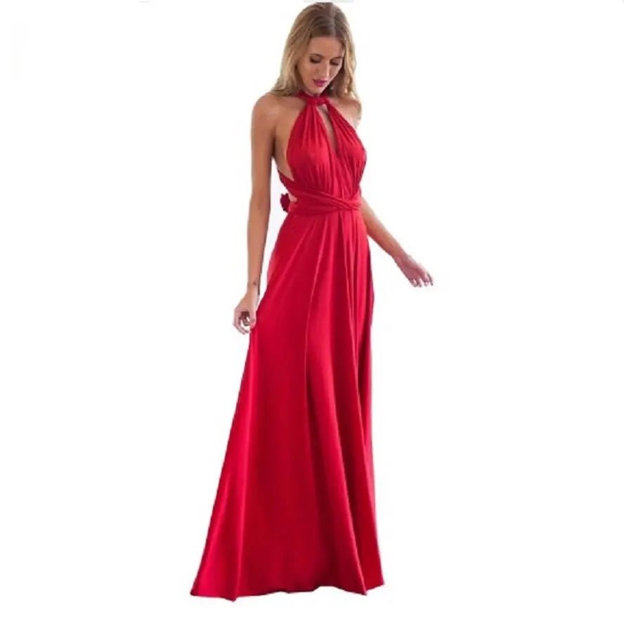 Sexy Women Multiway Wrap Convertible Boho Maxi Club Red Dress Bandage Long Dress Party Bridesmaids Infinity Robe Longue Femme - PratSN