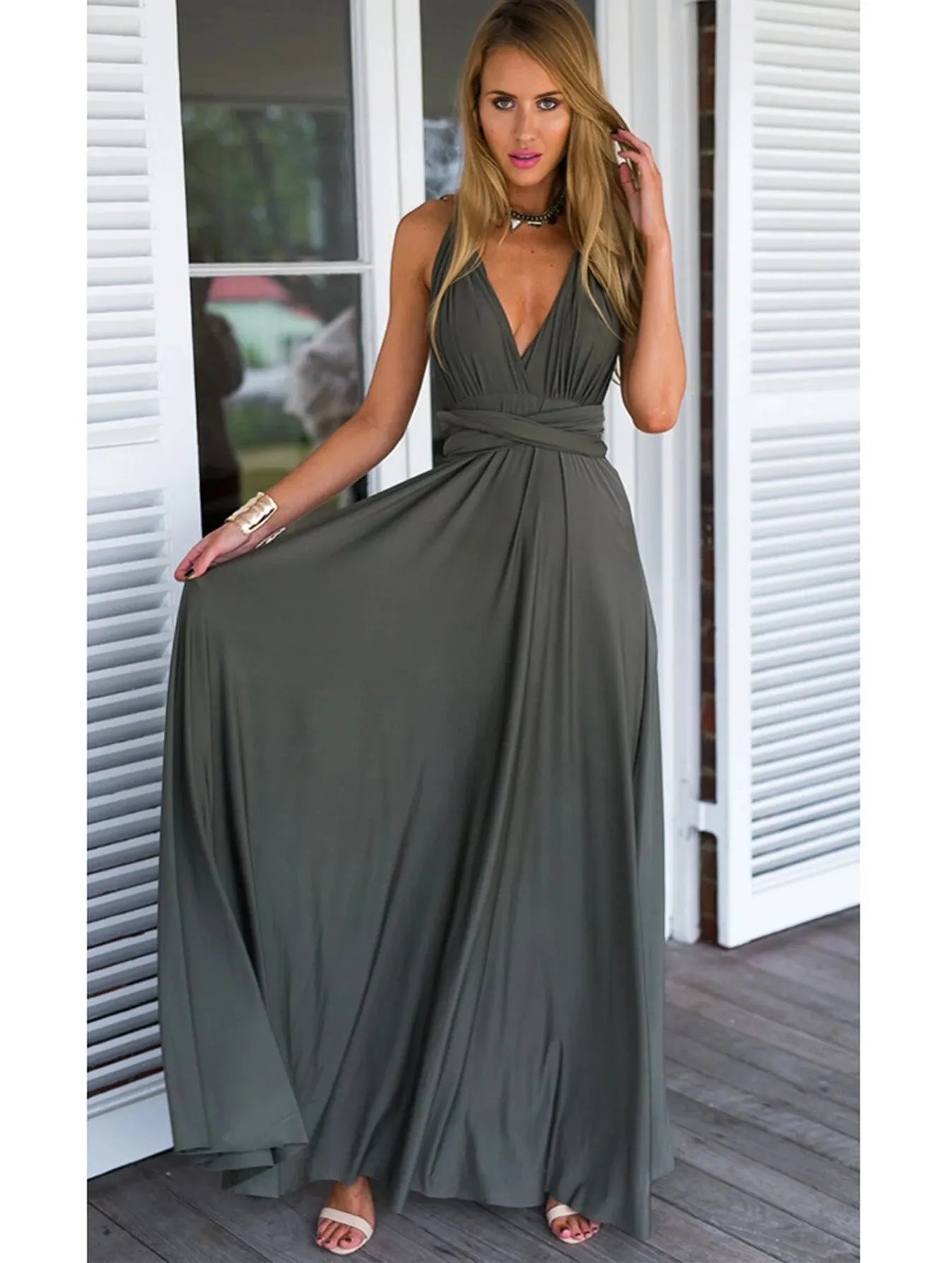 Sexy Women Multiway Wrap Convertible Boho Maxi Club Red Dress Bandage Long Dress Party Bridesmaids Infinity Robe Longue Femme - PratSN
