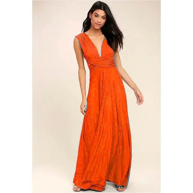 Sexy Women Multiway Wrap Convertible Boho Maxi Club Red Dress Bandage Long Dress Party Bridesmaids Infinity Robe Longue Femme - PratSN