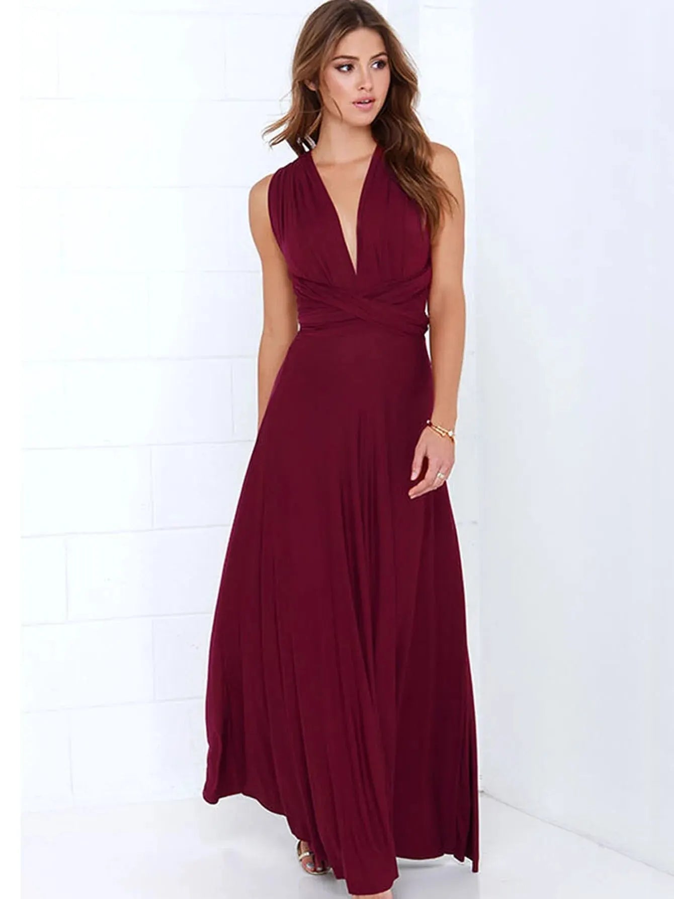 Sexy Women Multiway Wrap Convertible Boho Maxi Club Red Dress Bandage Long Dress Party Bridesmaids Infinity Robe Longue Femme - PratSN